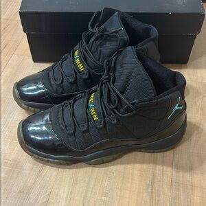 Black and Teal High-Top Sneakers